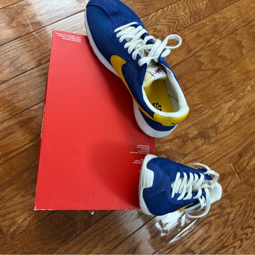 MENS NIKE ROCHE LD-10000 QS FOR SALE SIZE 10!!!! BLUE WYELLOW SWOOSH BR NEW COND - Picture 5 of 5